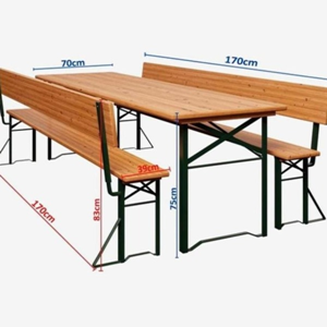 inklapbare picknicktafel met bankjes